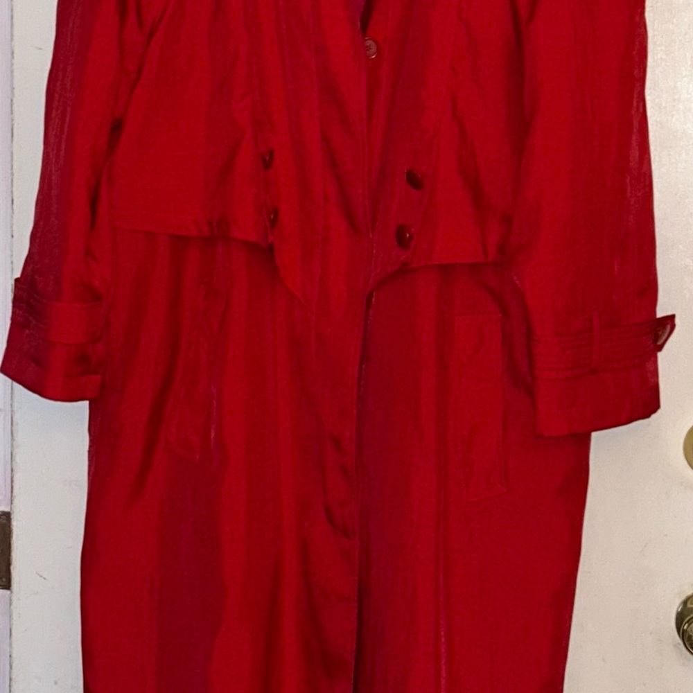 Classic Red Trench Coat East West Size 16